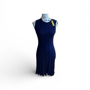 NWT Alexia Admor sleeveless dark navy cable knit sweater dress